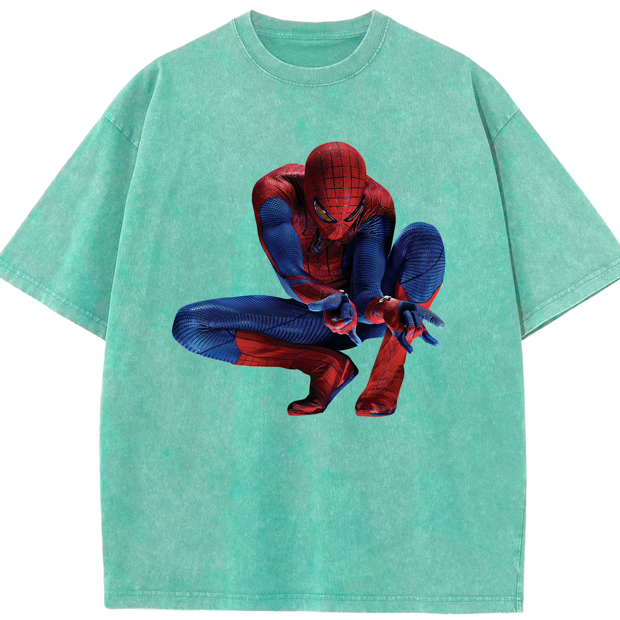 （画像用） Spider Man スパイダーマン 綿100% ヴィンテージ風 半袖Tシャツ（フロントプリント）